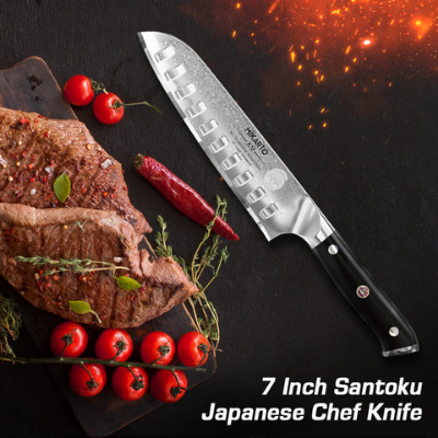 7 Professional Grade Japanese Santoku Chef Knife - mikartoknifeware