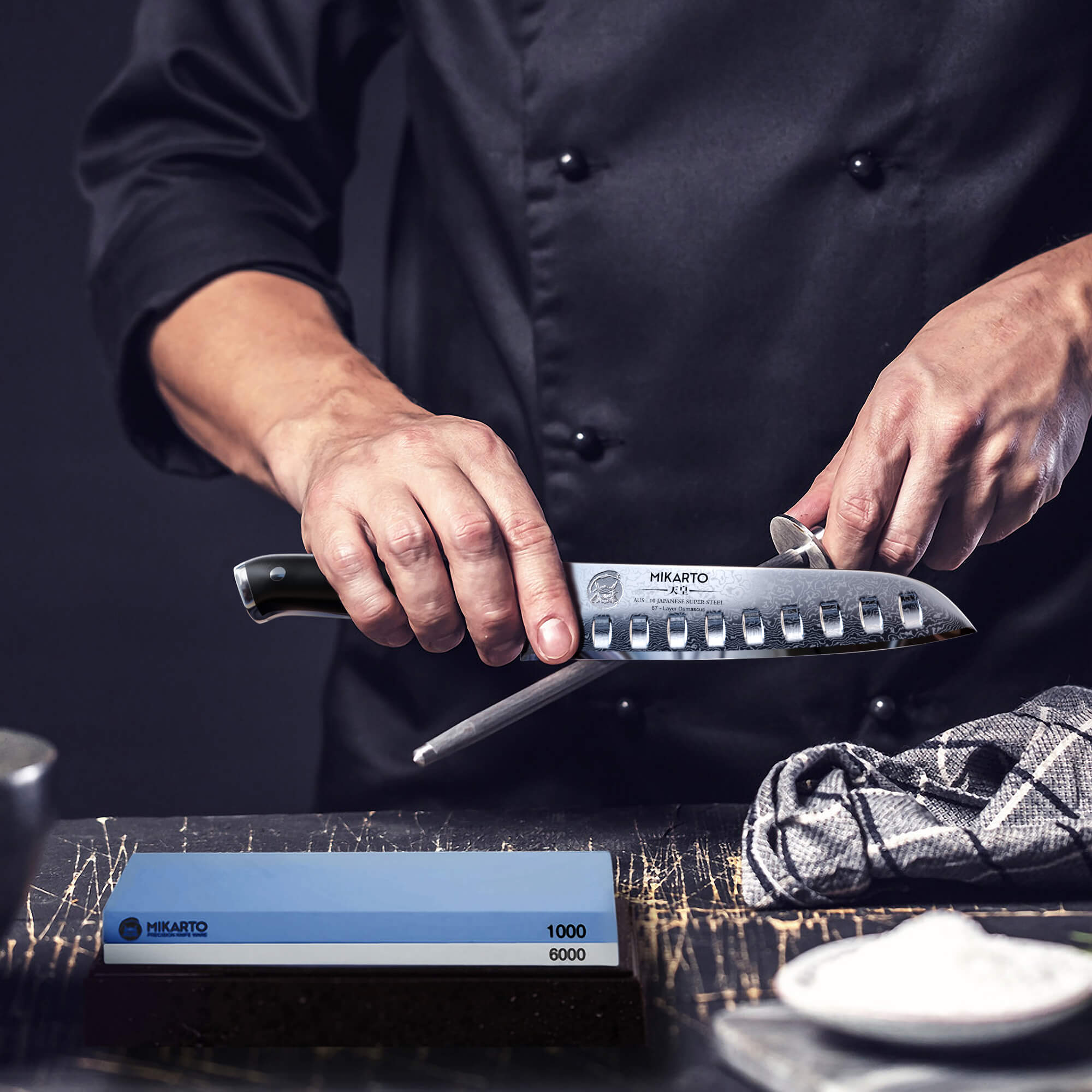 7 Professional Grade Japanese Santoku Chef Knife - mikartoknifeware