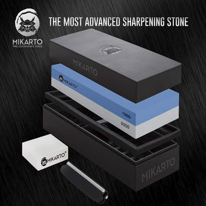 Knife Sharpening Stone Set – Dual Grit Whetstone 1000/6000 Premium